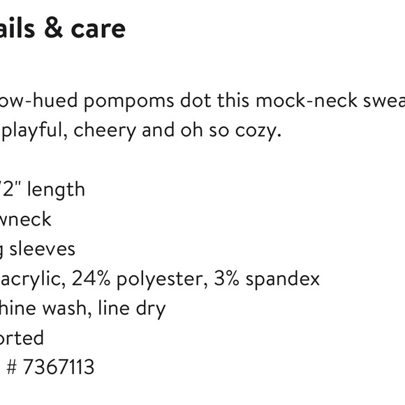 CeCe
Back to Top
Rainbow Pompom
Neck Sweater Size M - Picture 3 of 3